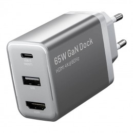 Ładowarka sieciowa Vention FJAH0-EU USB(C+A)+HDMI GaN (60W-5W-4K@60Hz) (szara)