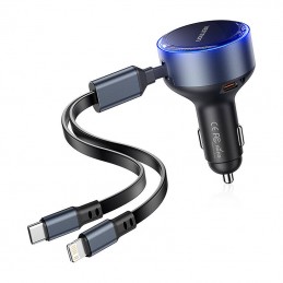 Ładowarka samochodowa Vention FFOB0 USB-C + kabel USB-C-Lightning 30W