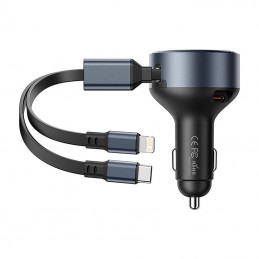 Ładowarka samochodowa Vention FFOB0 USB-C + kabel USB-C-Lightning 30W