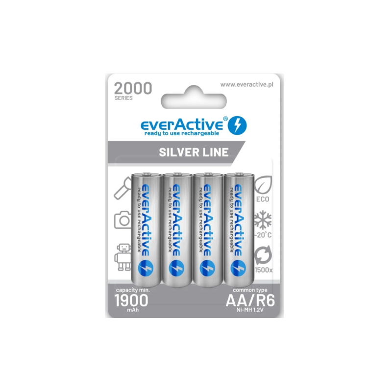 Everactive rechargeable HR6 1900mAh Always ready Blister Pack 4pcs.