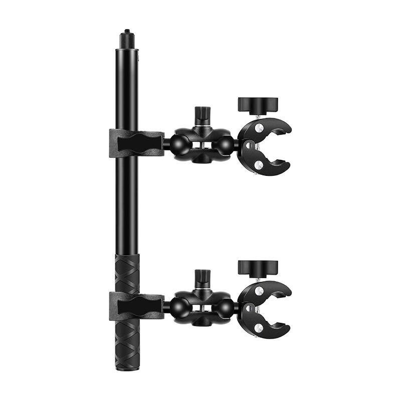 Motorcycle-bicycle mount PULUZ with two clamps and selfie stick 150 cm