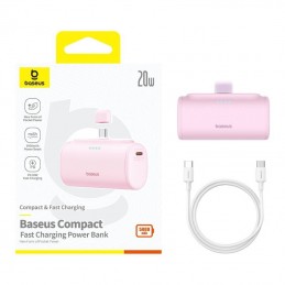 Powerbank Baseus Compact USB-C 5000mAh, 20W (pink)