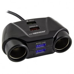 Esperanza EZ132 CIGARETTE LIGHTER SOCKET SPLITTER WITH USB QUICK CHARGE 3.0 PORT