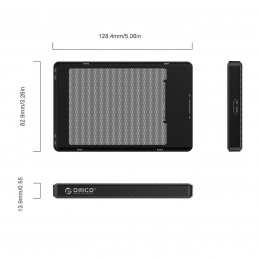 Hard drive Enclosure Orico HDD 2,5" USB Micro B 3.0 + A to Micro B Data Cable, 0.5M