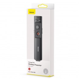 Baseus Orange Dot Multifunctionale remote control for presentation, with a laser pointer - gray