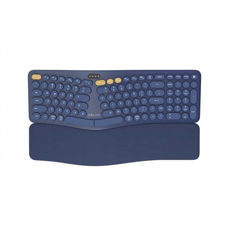 Wireless Ergonomic Keyboard Delux GM903CV BT+2.4G (blue)