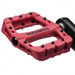 Bicycle pedals, platform, nylon Rockbros 2017-12CRD (red)