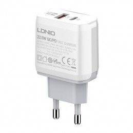 Wall charger  LDNIO A2421C USB, USB-C 22.5W + Lightning cable