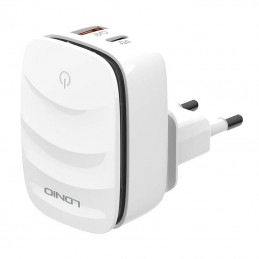 Wall charger  LDNIO A2425C USB, USB-C + Lightning cable