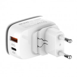 Wall charger  LDNIO A2425C USB, USB-C + Lightning cable