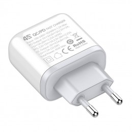 Wall charger LDNIO A2526C USB, USB-C 45W Wall + MicroUSB cable