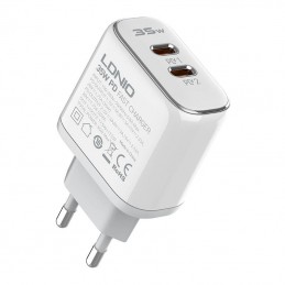 Wall charger LDNIO A2528C 2USB-C 35W + USB-C - Lightning cable