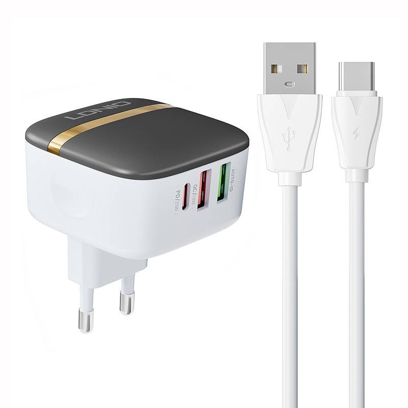 Wall charger LDNIO A3513Q 2USB, USB-C 32W + USB-C cable