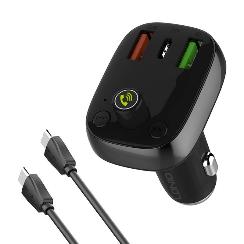 LDNIO Bluetooth C704Q 2USB, USB-C Transmiter FM + USB-C - USB-C cable