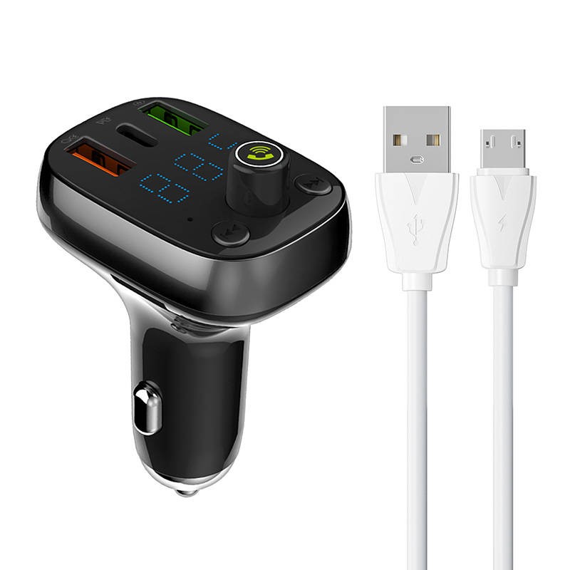 LDNIO Bluetooth C704Q 2USB, USB-C Transmiter FM + MicroUSB cable