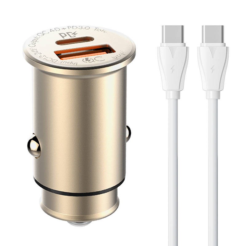 LDNIO C506Q USB, USB-C Car charger + USB-C - USB-C Cable