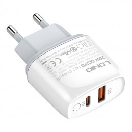 Wall charger LDNIO A2424C USB, USB-C 20W + USB-C Cable