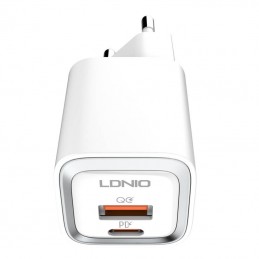 Wall charger LDNIO A2318C USB, USB-C 20W + USB-C - USB-C Cable