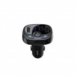 Baseus FM Transmitter T typed Bluetooth 2xUSB microSD (Black)