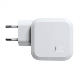 Power charger Green Cell GC PowerGaN 65W (2x USB-C Power Delivery, 1x USB-A compatible with Quick Charge 3.0) (white)