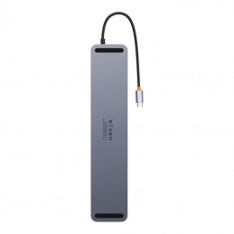 Hub 11in1 Baseus EliteJoy Gen2 series USB-C to 3xUSB 3.0 + USB 2.0 + USB-C PD + USB-C + RJ45 + HDMI + jack 3.5mm + SD/TF (grey)