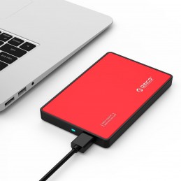 Hard drive external enclosure Orico SSD/HDD 2.5" SATA III (red)