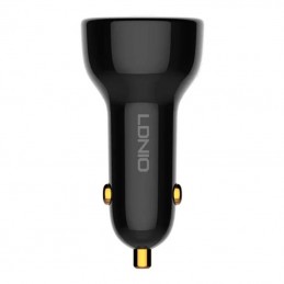 LDNIO C101 Car Charger, USB + USB-C, 100W + USB to Lightning Cable (Black)