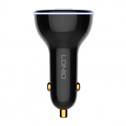 LDNIO C102 Car Charger, USB + 2x USB-C, 160W + USB to Micro USB Cable (Black)