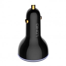 LDNIO C102 Car Charger, USB + 2x USB-C, 160W + USB to USB-C Cable (Black)