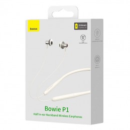 Neckband Magnetic Sport Earphones Baseus Bowie P1 (creamy-white)