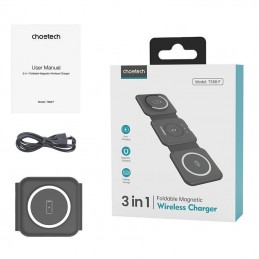 Choetech T588-F 3in1 Magnetic Wireless Charger 15W (black)