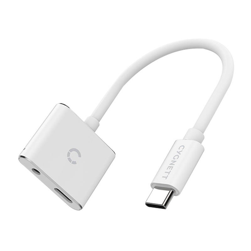 Adapter audio USB-C to mini jack 3.5mm i USB-C Cygnett Essential (white)