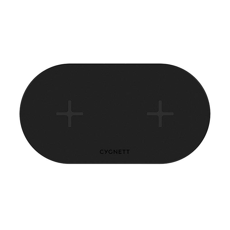 Dual wireless charger Cygnett 20W (black)